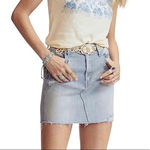NWT MOTHER Denim mini fray skirt